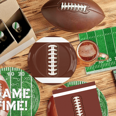 Hot sale sports rugby party tableware decoration set 
