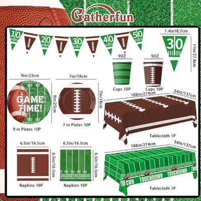 Hot sale sports rugby party tableware decoration set 