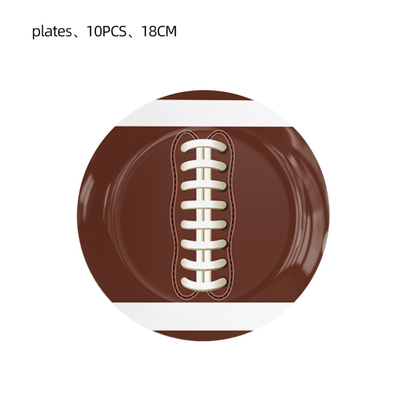 Hot sale sports rugby party tableware decoration set 