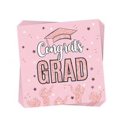 Hot sale pink girls graduation season party tableware set 