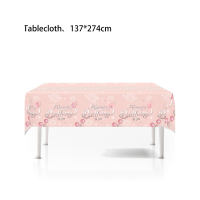 Pink theme plate cup napkin straw disposable paper tableware
