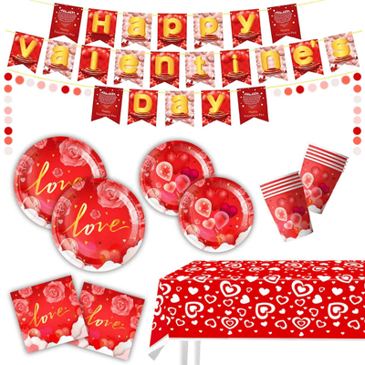 Hot sale 2025 new Valentine's Day tableware set decoration
