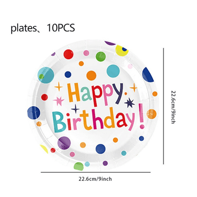 Hot colorful kids disposable birthday party tableware set 