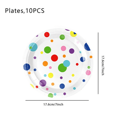 Hot colorful kids disposable birthday party tableware set 