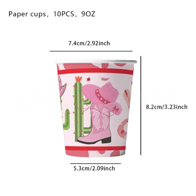 Wholesale children girl cowboy theme party tableware set