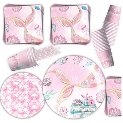 Happy birthday decorations mermaid theme party supplies