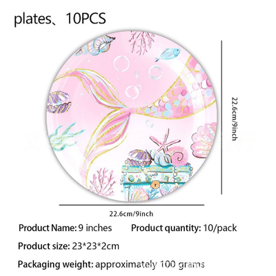 Happy birthday decorations mermaid theme party supplies