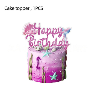 Happy birthday decorations mermaid theme party supplies
