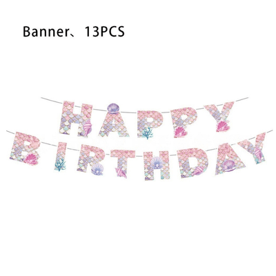 Happy birthday decorations mermaid theme party supplies
