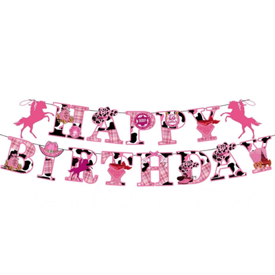 Wholesale children girl cowboy theme party tableware set