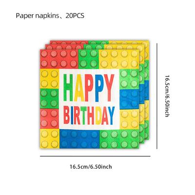 Wholesale building blocks children toys party tableware set
