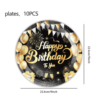Wholesale black gold diamond birthday party decorations 