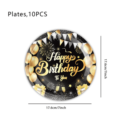 Wholesale black gold diamond birthday party decorations 