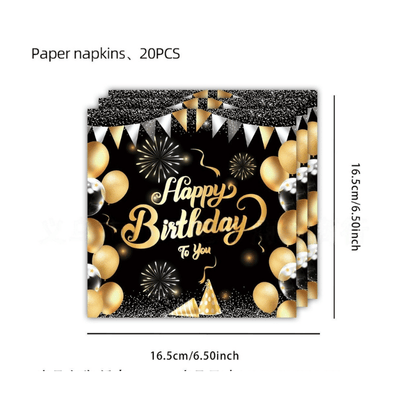 Wholesale black gold diamond birthday party decorations 