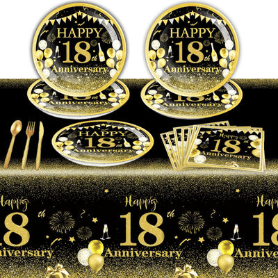Wholesale 18years old birthday paper disposable tableware 