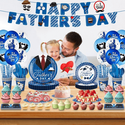 2025 Fathers day theme party tableware decoration set