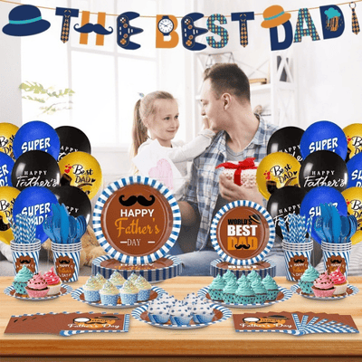 High Quality Father's day party tableware balloon banner set 