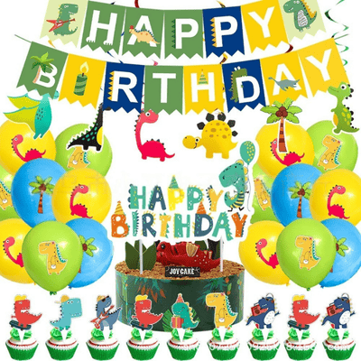 Dinosaur themed boys birthday party disposable tableware set