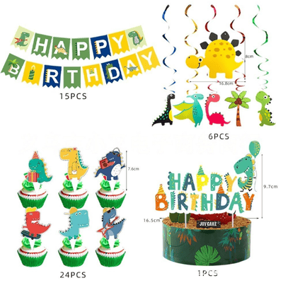 Dinosaur themed boys birthday party disposable tableware set