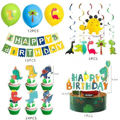 Dinosaur themed boys birthday party disposable tableware set