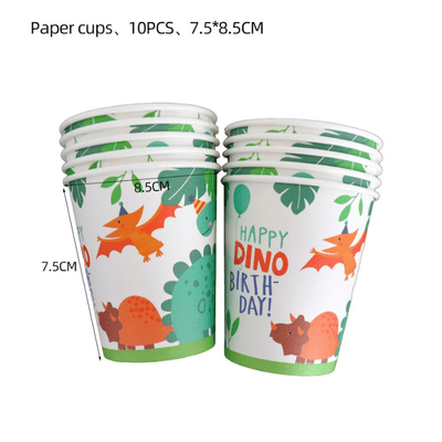 Dinosaur themed boys birthday party disposable tableware set