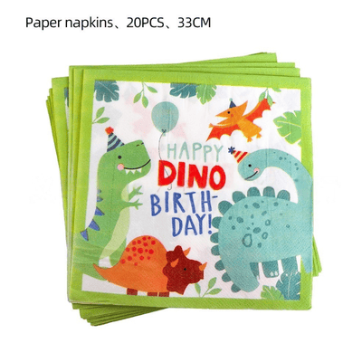 Dinosaur themed boys birthday party disposable tableware set