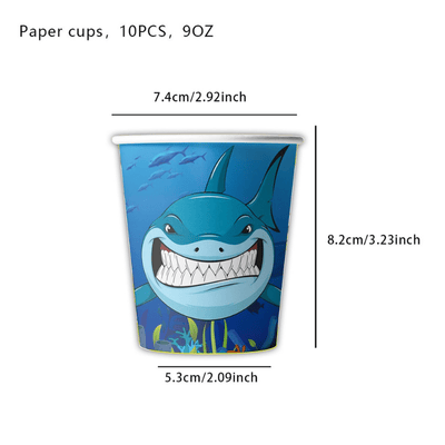 Hot shark themed children birthday party dinnerware set 