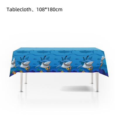Hot shark themed children birthday party dinnerware set 
