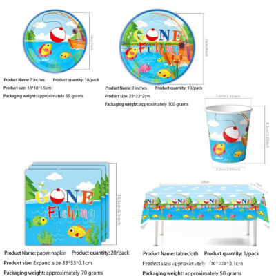 Wholesale fishing theme kids birthday party decoration