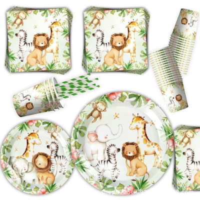 Safari birthday baby shower disposable tableware decoration