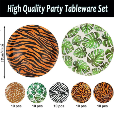 2025 New animal holiday theme disposable paper tableware 