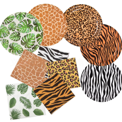 2025 New animal holiday theme disposable paper tableware 