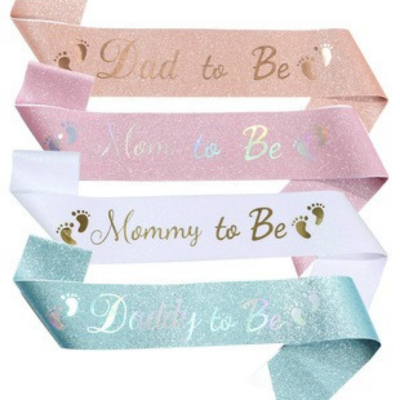 Glitter sash with silver foil birthday girl queen printing