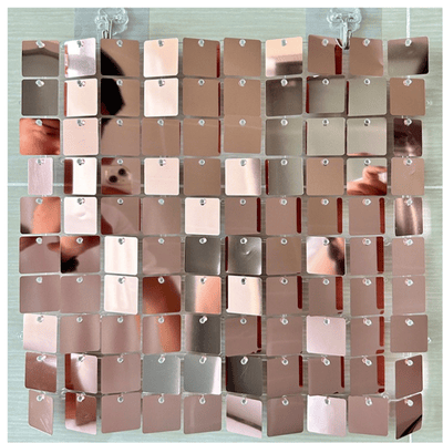  PET pneumatic plate shimmer mirror silk sequin wall panel
