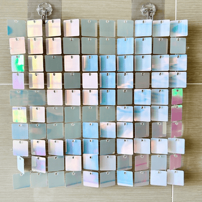  PET pneumatic plate shimmer mirror silk sequin wall panel