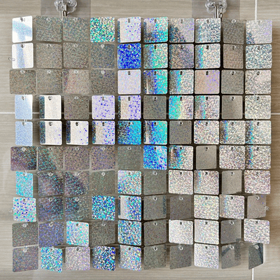  PET pneumatic plate shimmer mirror silk sequin wall panel