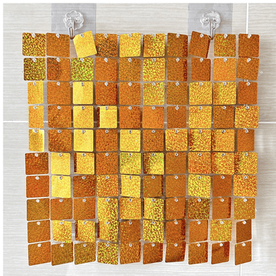  PET pneumatic plate shimmer mirror silk sequin wall panel