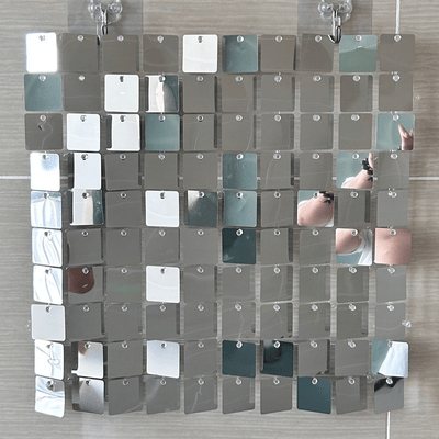  PET pneumatic plate shimmer mirror silk sequin wall panel