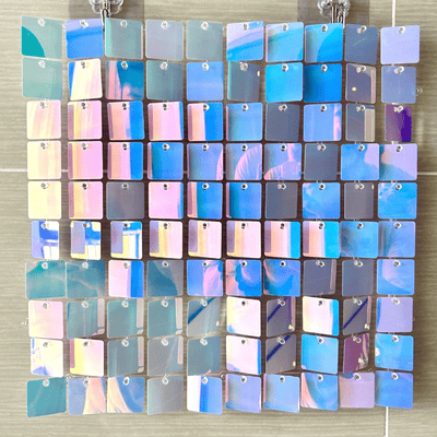  PET pneumatic plate shimmer mirror silk sequin wall panel