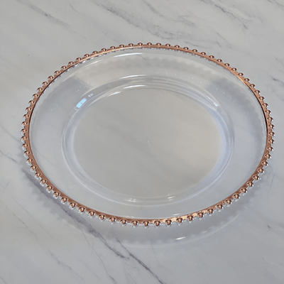 13inch Round Plastic Classic Gold Beaded Charger Plates