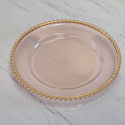13inch Round Plastic Classic Gold Beaded Charger Plates