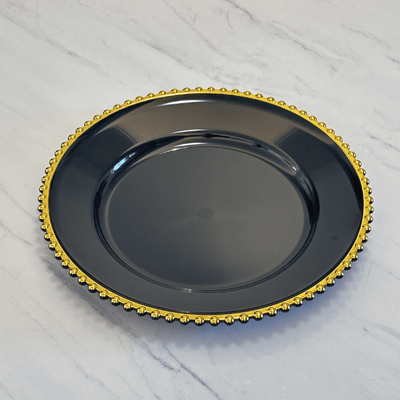 13inch Round Plastic Classic Gold Beaded Charger Plates