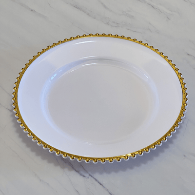 13inch Round Plastic Classic Gold Beaded Charger Plates