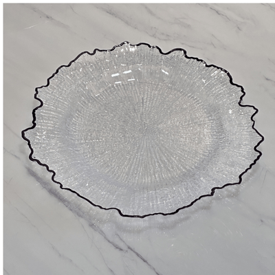  Cheap PS Clear 13 Inch Sunflower Plastic Charger Plates