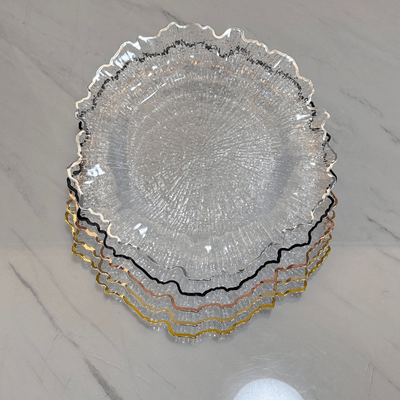  Cheap PS Clear 13 Inch Sunflower Plastic Charger Plates