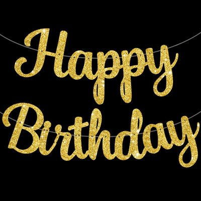 Zhaosen Glitter Happy Birthday Paper Banner 