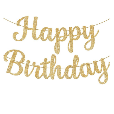 Zhaosen Glitter Happy Birthday Paper Banner 
