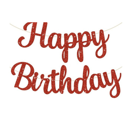 Zhaosen Glitter Happy Birthday Paper Banner 