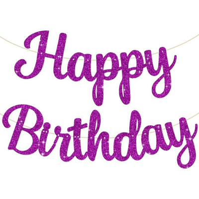 Zhaosen Glitter Happy Birthday Paper Banner 
