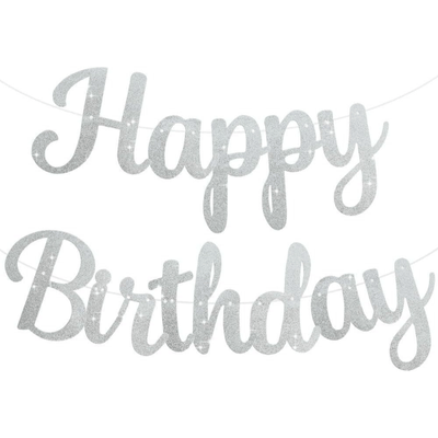 Zhaosen Glitter Happy Birthday Paper Banner 